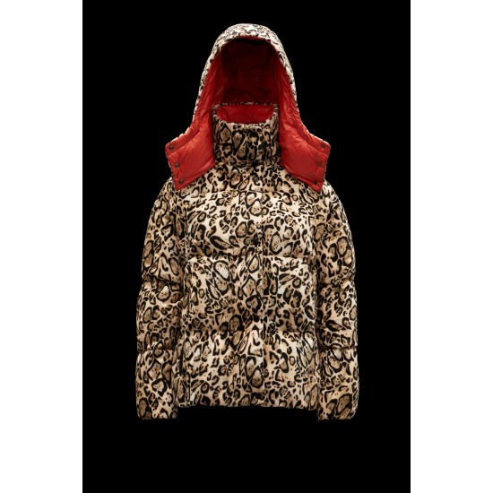 2022 Moncler Parana Kort Jakke Dame Dunfrakke Vinterjakke Animal Print