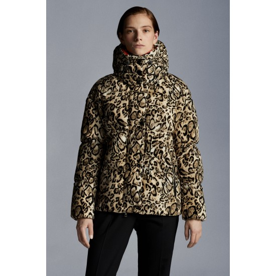 2022 Moncler Parana Kort Jakke Dame Dunfrakke Vinterjakke Animal Print