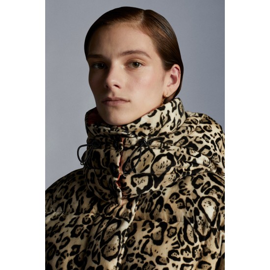 2022 Moncler Parana Kort Jakke Dame Dunfrakke Vinterjakke Animal Print