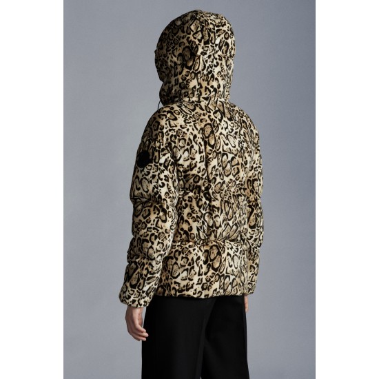 2022 Moncler Parana Kort Jakke Dame Dunfrakke Vinterjakke Animal Print