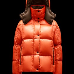 2022 Moncler Parana Kort Jakke Dame Dunfrakke Vinterjakke Orange