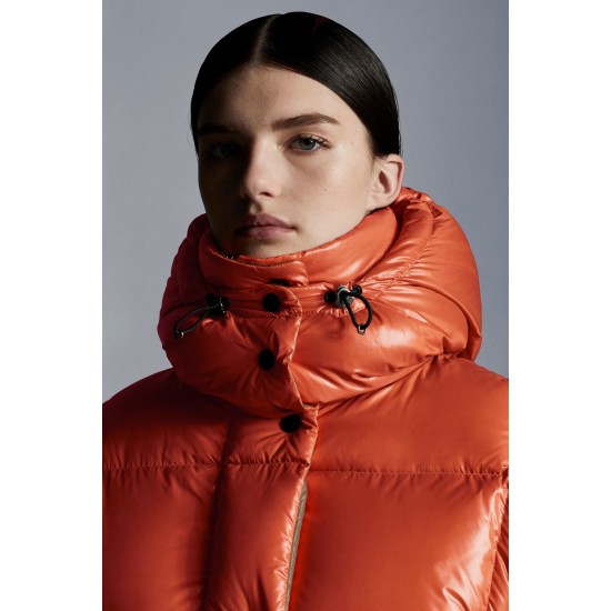 2022 Moncler Parana Kort Jakke Dame Dunfrakke Vinterjakke Orange