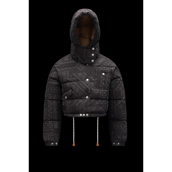 8 MONCLER PALM ANGELS Casmalia Kort Jakke Dame Dunfrakke Vinterjakke Sort