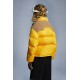 8 MONCLER PALM ANGELS Kelsey Kort Jakke Dame Dunfrakke Vinterjakke Mustard Gul