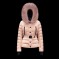 Moncler GRENOBLE Kort Nylon Plain Logo Dame Hætte Ski Jakkes With Fur Collar Pink