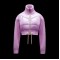 Moncler GRENOBLE Dame Jakkes Kort Casual Style Nylon Lang Sleeves Plain Logo Cropped Pink