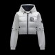 Moncler GRENOBLE Dame Jakkes Kort Casual Style Nylon Lang Sleeves Plain Logo Cropped hvid