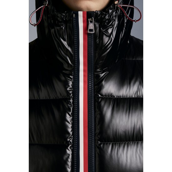 2022 Moncler Courcillon Shiny Hætte Jacket Casual Kort Dunjakker Herrer Dunfrakke Vinter overtøj Sort