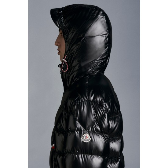 2022 Moncler Courcillon Shiny Hætte Jacket Casual Kort Dunjakker Herrer Dunfrakke Vinter overtøj Sort