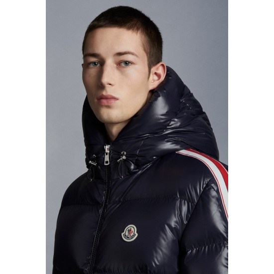 2022 Moncler Dincer Hætte Jacket Casual Kort Dunjakker Herrer Dunfrakke Vinter overtøj Natteblå