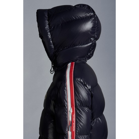 2022 Moncler Dincer Hætte Jacket Casual Kort Dunjakker Herrer Dunfrakke Vinter overtøj Natteblå