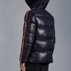 2022 Moncler Dincer Hætte Jacket Casual Kort Dunjakker Herrer Dunfrakke Vinter overtøj Natteblå