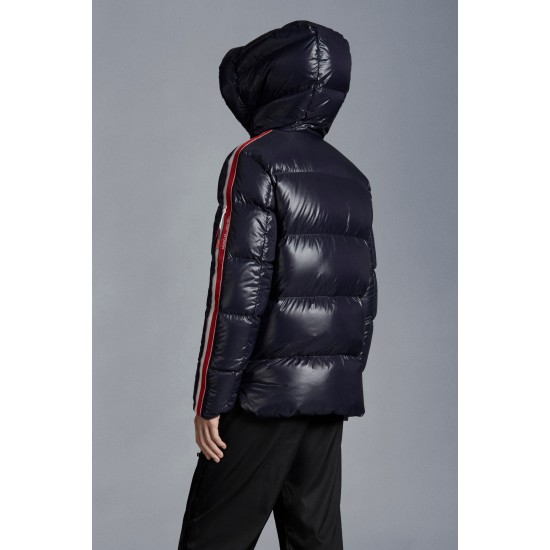 2022 Moncler Dincer Hætte Jacket Casual Kort Dunjakker Herrer Dunfrakke Vinter overtøj Natteblå