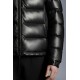 2022 Moncler Gebroulaz Padded Leather Puffer Jackets Kort Dunjakke Herrer Dunfrakke Vinter overtøj Sort