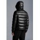 2022 Moncler Gebroulaz Padded Leather Puffer Jackets Kort Dunjakke Herrer Dunfrakke Vinter overtøj Sort