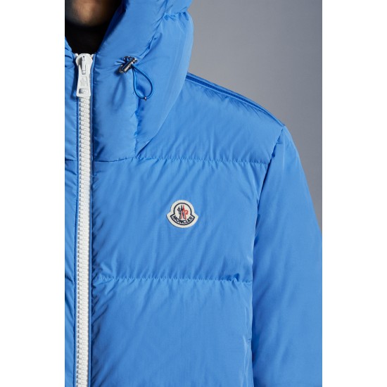 2022 Moncler Idil Hætte Jacket Casual Kort Dunjakker Herrer Dunfrakke Vinter overtøj Sky Blå