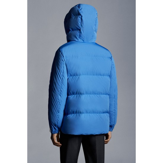 2022 Moncler Idil Hætte Jacket Casual Kort Dunjakker Herrer Dunfrakke Vinter overtøj Sky Blå