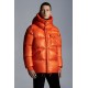 2022 Moncler LaHerretin Kort Dunjakke Herrer Hætte Vinter Puffer Dunfrakke Overtøj Bright Orange