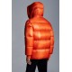 2022 Moncler LaHerretin Kort Dunjakke Herrer Hætte Vinter Puffer Dunfrakke Overtøj Bright Orange