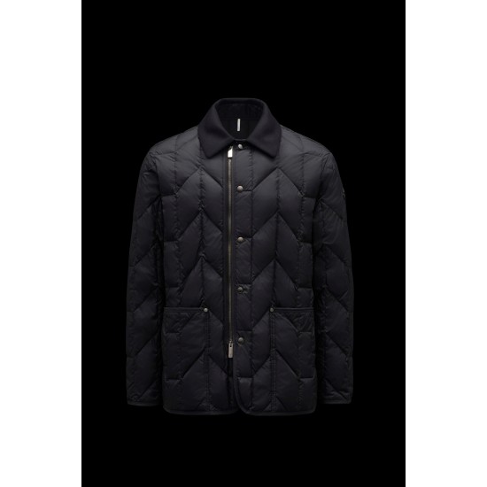 2022 Moncler Moreau Casual Kort Dunjakke Herrer Dunfrakke Zip Up Vinter overtøj Sort