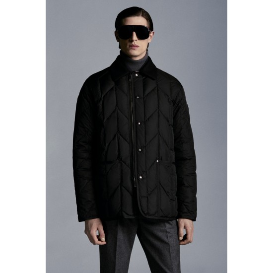 2022 Moncler Moreau Casual Kort Dunjakke Herrer Dunfrakke Zip Up Vinter overtøj Sort