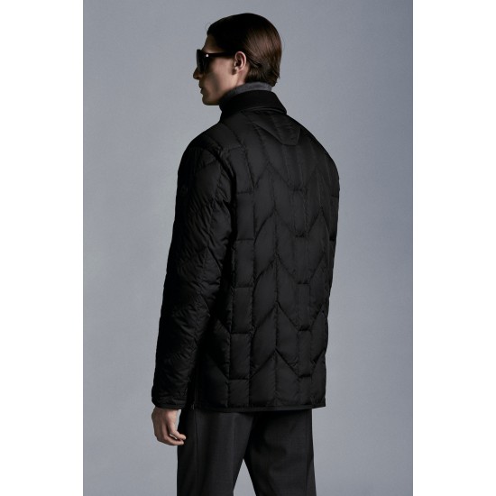 2022 Moncler Moreau Casual Kort Dunjakke Herrer Dunfrakke Zip Up Vinter overtøj Sort