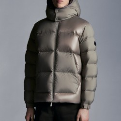 2022 Moncler Pallardy Casual Kort Dunjakke Herrer Puffer Dunfrakke Hætte Zip Up Vinter overtøj Beige