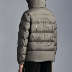 2022 Moncler Pallardy Casual Kort Dunjakke Herrer Puffer Dunfrakke Hætte Zip Up Vinter overtøj Beige