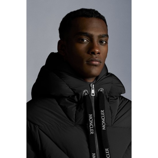 2022 Moncler Vercel Kort Dunjakke Herrer Zip Up Hætte Dunfrakke Sort