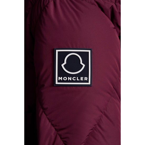 2022 Moncler Vercel Kort Dunjakke Herrer Zip Up Hætte Dunfrakke Burgundy Rød