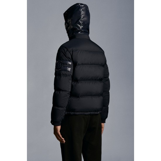 MONCLER Delaume Kort Dunjakke Herre Puffer Dunfrakke Vinter overtøj Natteblå