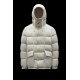 MONCLER Grimblat Kort Dunjakke Herrer Hætte Puffer Dunfrakke Vinter overtøj Ivory hvid