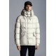 MONCLER Grimblat Kort Dunjakke Herrer Hætte Puffer Dunfrakke Vinter overtøj Ivory hvid