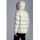 MONCLER Grimblat Kort Dunjakke Herrer Hætte Puffer Dunfrakke Vinter overtøj Ivory hvid