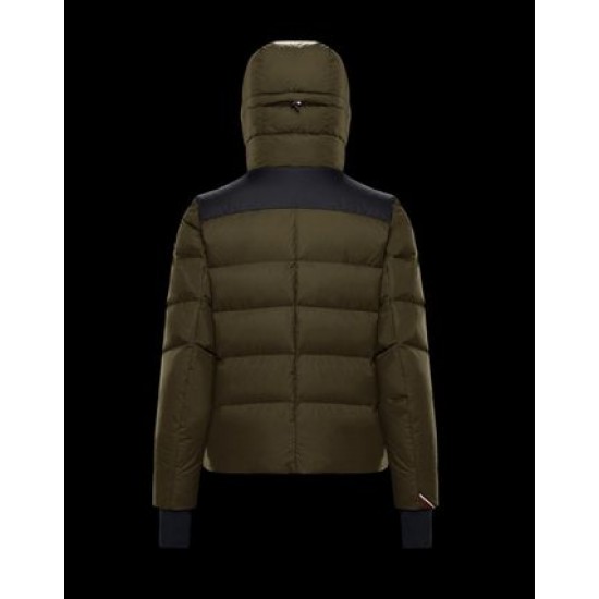 Moncler GRENOBLE Herrer Puffers Hætte Dunjakker Kort Casual Style militærgrøn