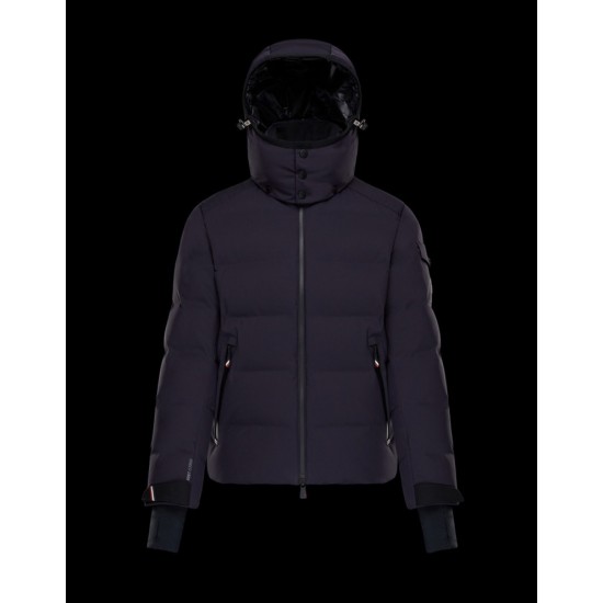 Moncler GRENOBLE Herrer Puffers Hætte Dunjakker Kort Casual Style Navy Blå