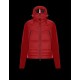 Moncler GRENOBLE Nylon Plain Logo Herrer Padded Hætte Dunjakker Rød