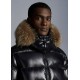 Moncler Maya Fur Kort Quilted Dunjakker Herrer Hætte Dunfrakker Vinter overtøj Sort