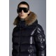 Moncler Maya Fur Kort Quilted Dunjakker Herrer Hætte Dunfrakker Vinter overtøj Natteblå