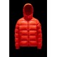 Moncler Maya Kort Quilted Dunjakke Herrer Hætte Dunfrakker Vinter overtøj Bright Orange