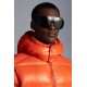 Moncler Maya Kort Quilted Dunjakke Herrer Hætte Dunfrakker Vinter overtøj Bright Orange