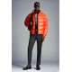 Moncler Maya Kort Quilted Dunjakke Herrer Hætte Dunfrakker Vinter overtøj Bright Orange