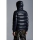 Moncler Maya Kort Quilted Dunjakke Herrer Hætte Dunfrakker Vinter overtøj Natteblå