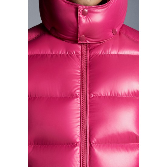 Moncler Maya Kort Quilted Dunjakke Herrer Hætte Dunfrakker Vinter overtøj Lyserød