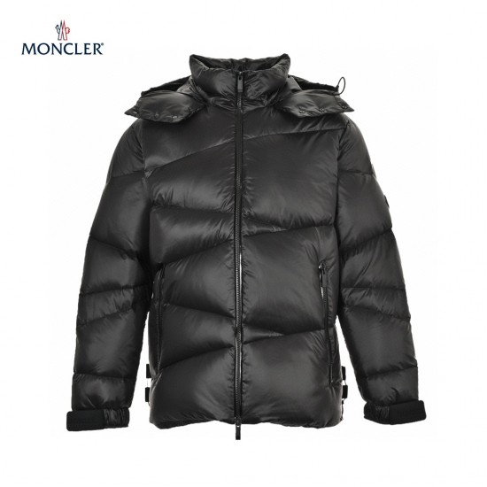 23FW Moncler Hoodie Lange ærmer Short Dunjakke OG Frakke Sort