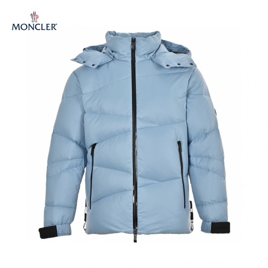 23FW Moncler Hoodie Lange ærmer Short Dunjakke OG Frakke Blå Coat