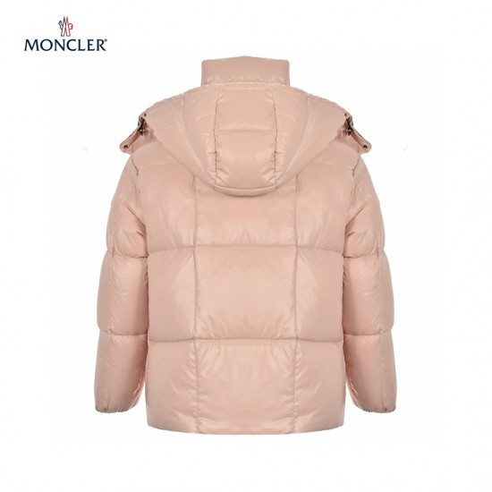 23FW Moncler Parana Hooded Lange ærmer Short Dunjakke Lyserød Frakke