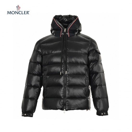 23FW Moncler Pavin Hood Sort Lange ærmer Dunjakke