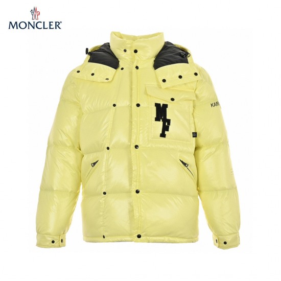 23FW Moncler x FRGMT Sort Gul Lange ærmer Dunjakke