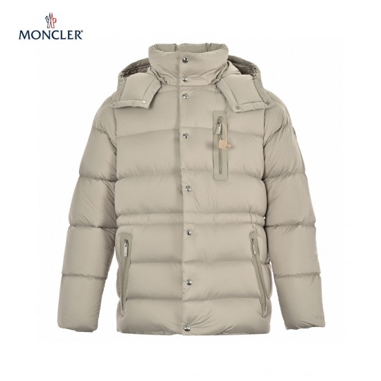 Moncler Bauges Detachable Lange ærmer Short Dunjakke Beige Frakke